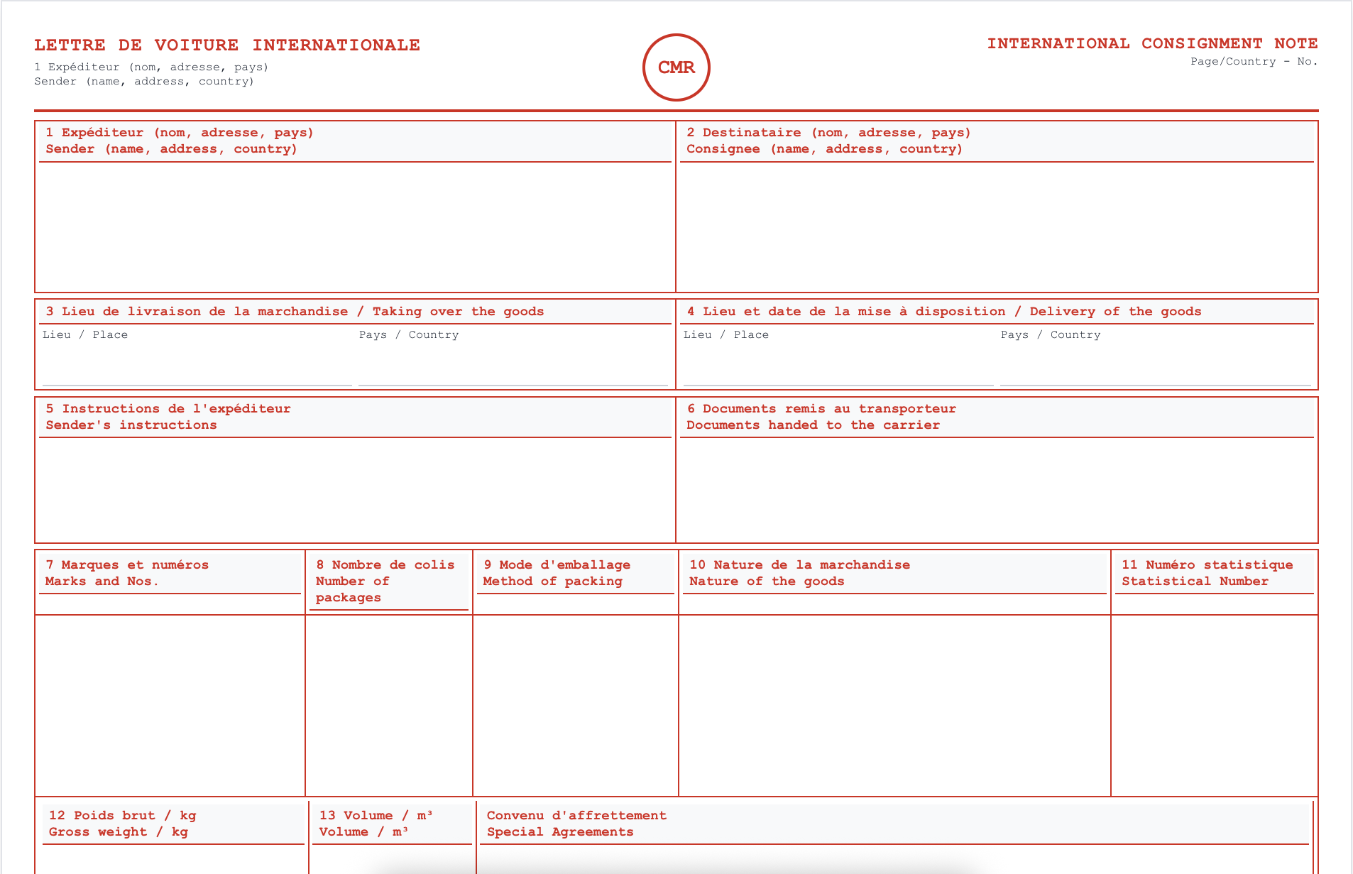 CMR Template Preview